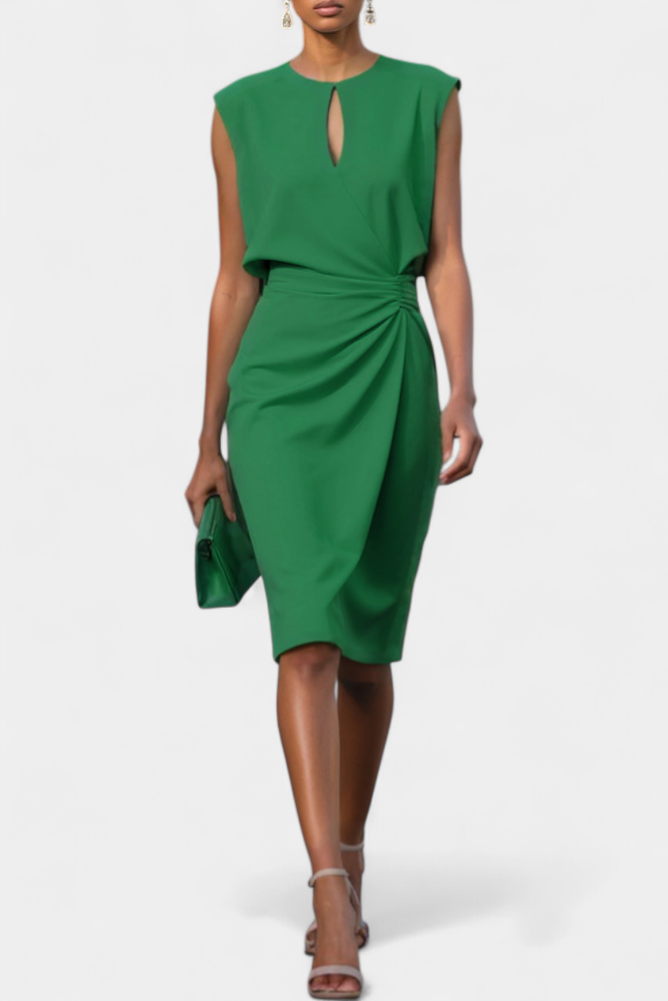 Mona - Vestido midi elegancia drapeada