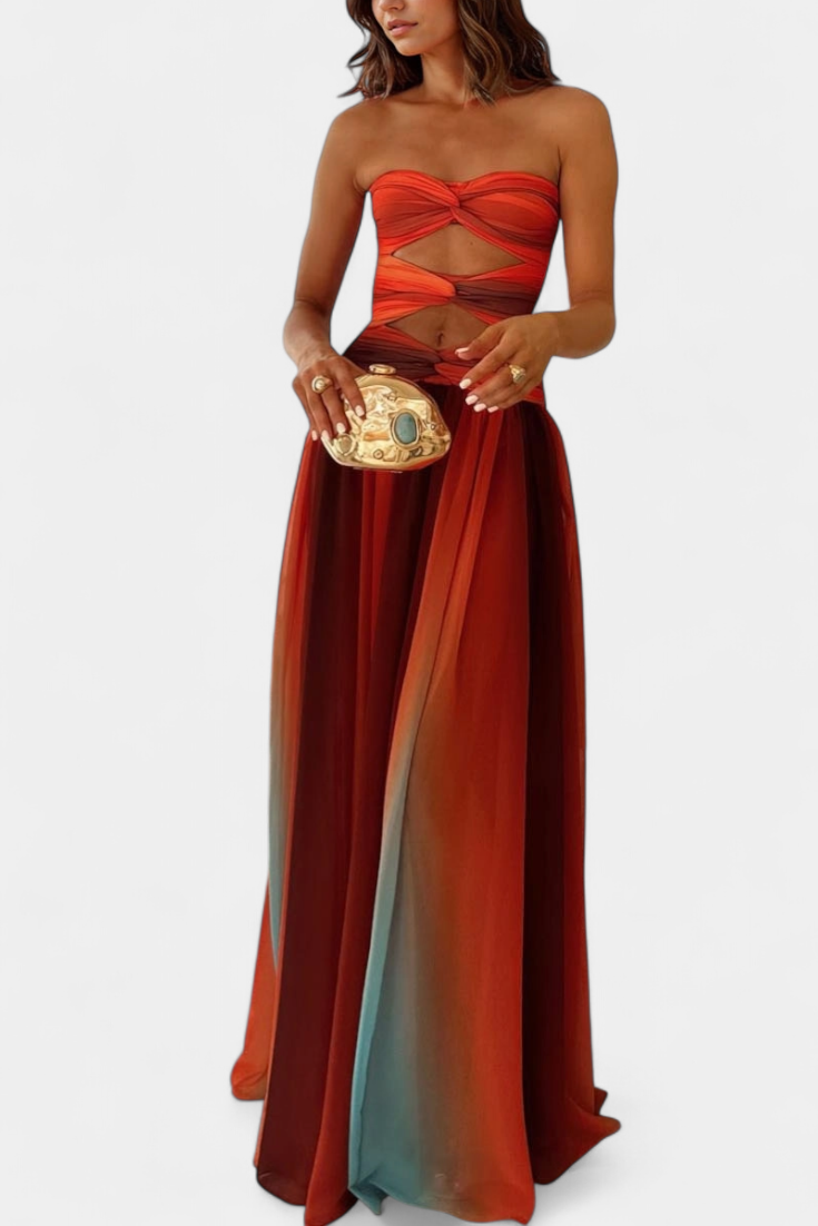 Maisie - Vestido maxi ombré bohemio