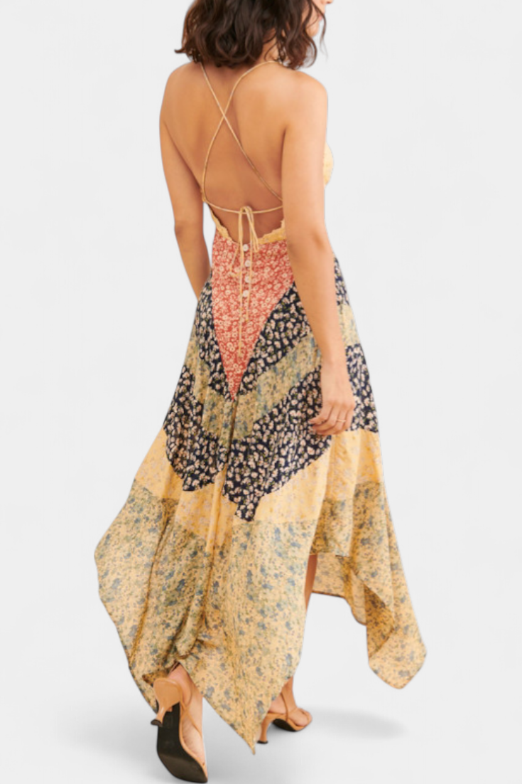 Francine - Vestido maxi patchwork