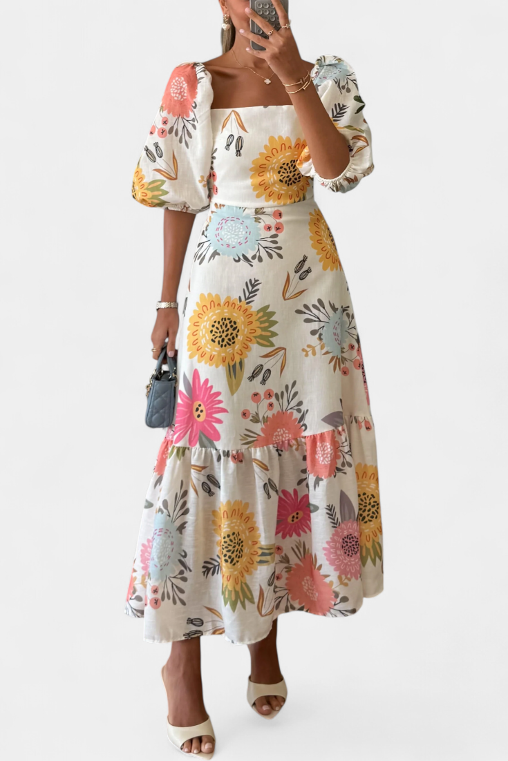 Kacey - Vestido maxi jardín de verano