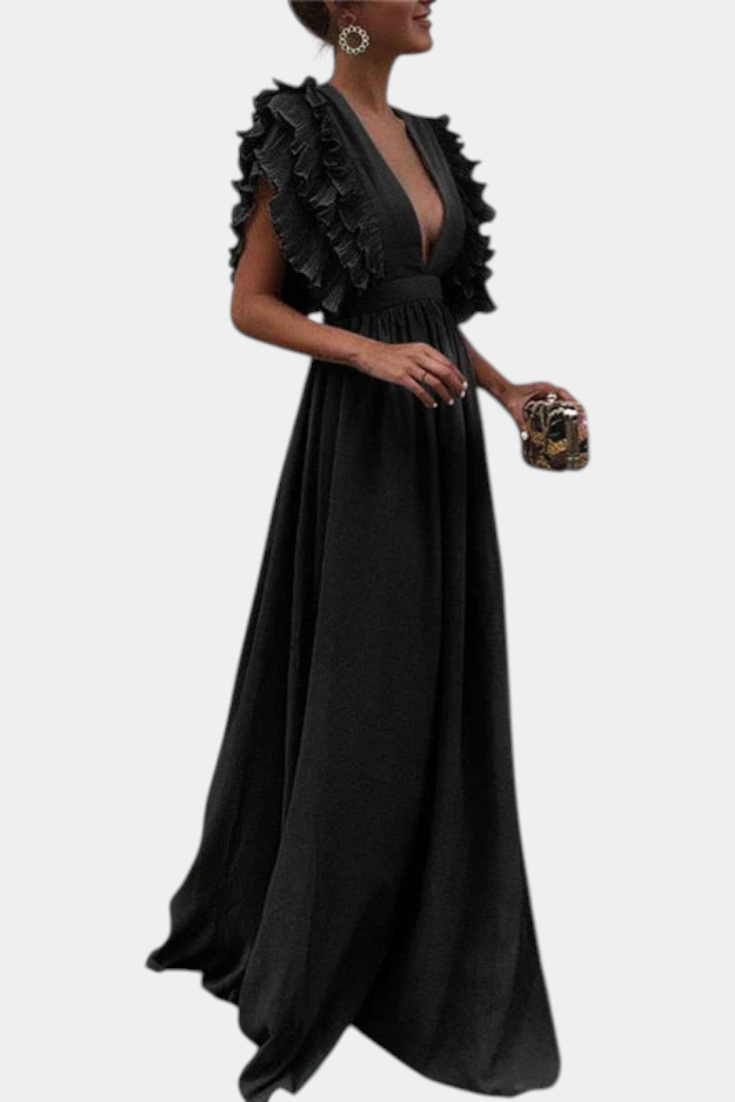 Lucera - Vestido maxi romance con volantes