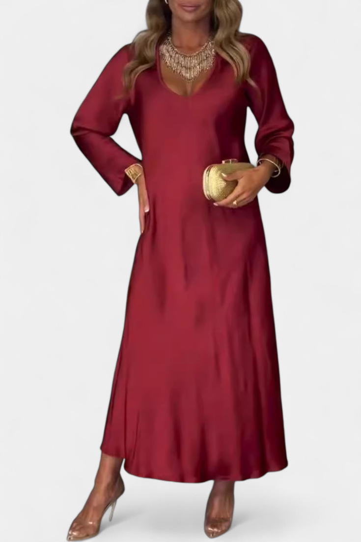 Riva - Vestido maxi satén de ensueño