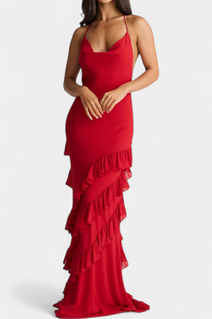 Padeline - Vestido maxi con volantes