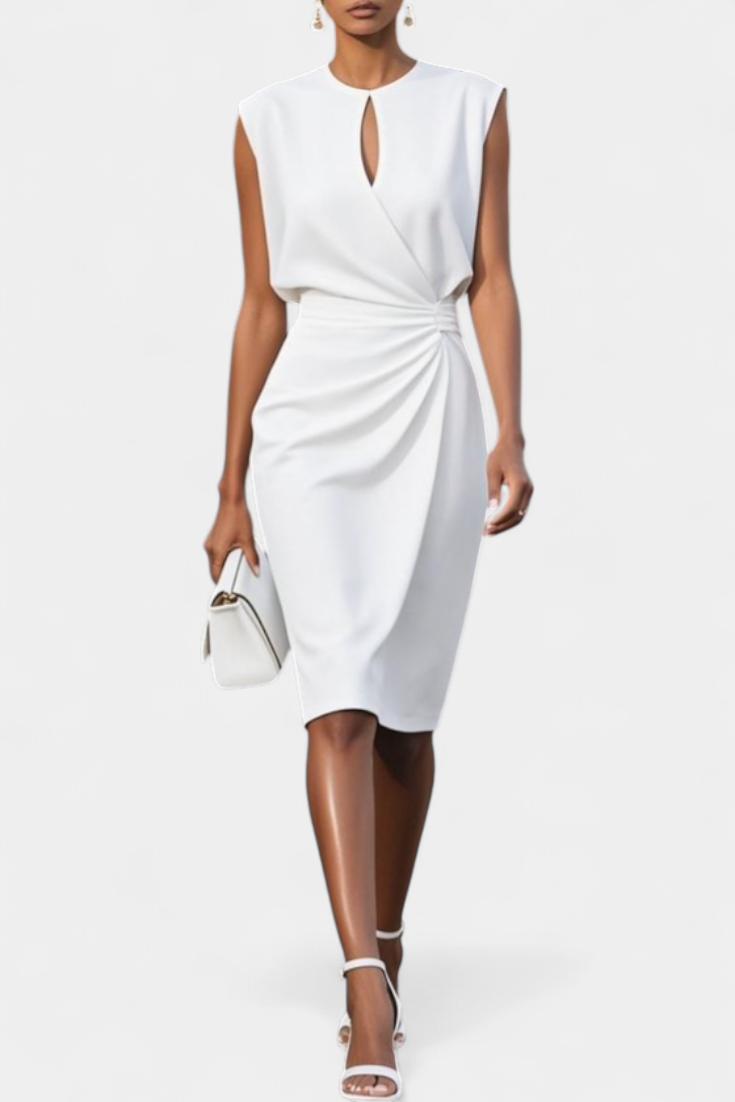 Mona - Vestido midi elegancia drapeada
