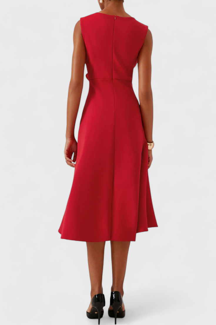 Claudia - Vestido midi drapeado y elegante