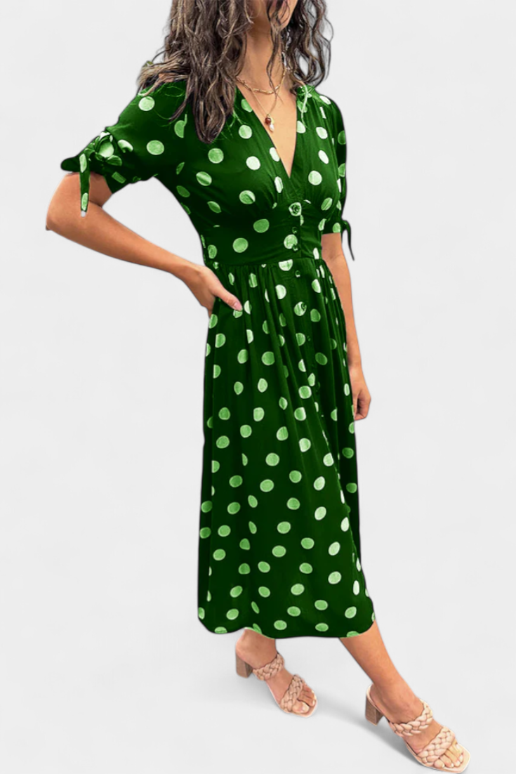 Lizzie - Vestido midi lunares de verano