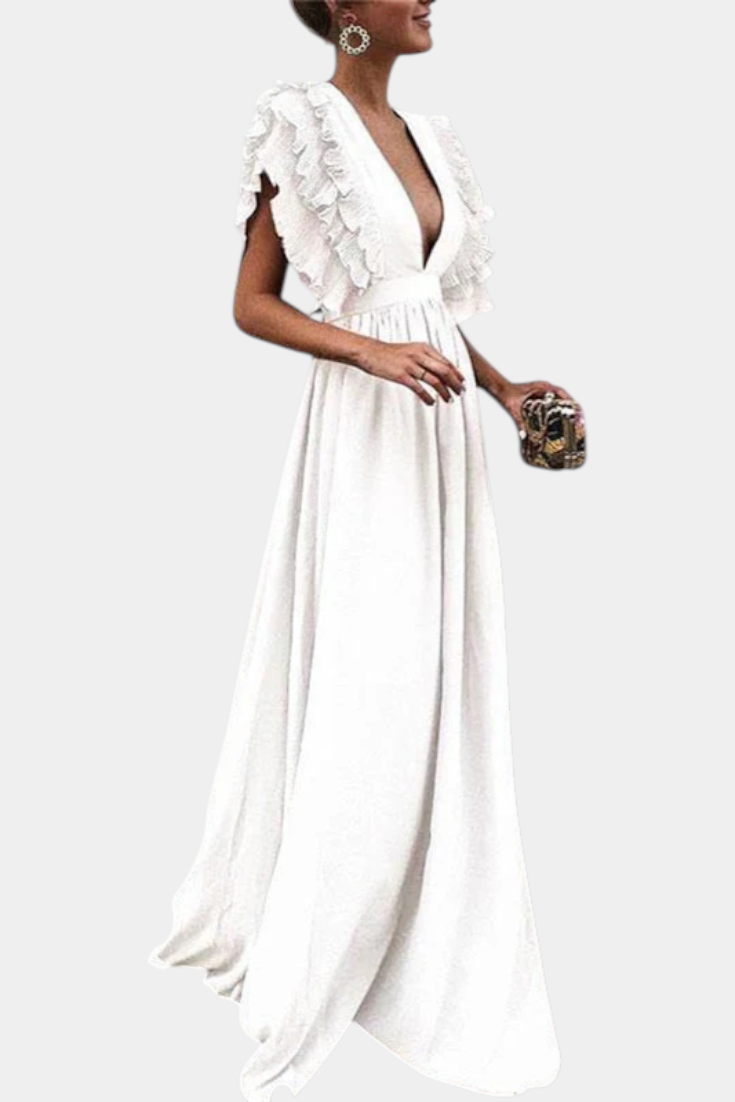 Lucera - Vestido maxi romance con volantes