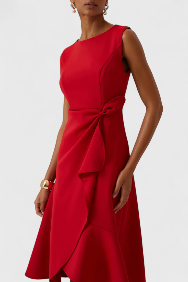 Claudia - Vestido midi drapeado y elegante