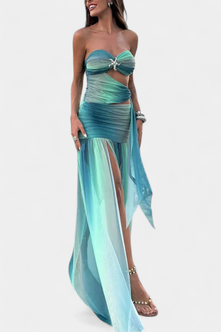 Maisie - Vestido maxi ombré bohemio