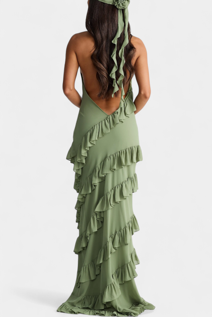 Padeline - Vestido maxi con volantes