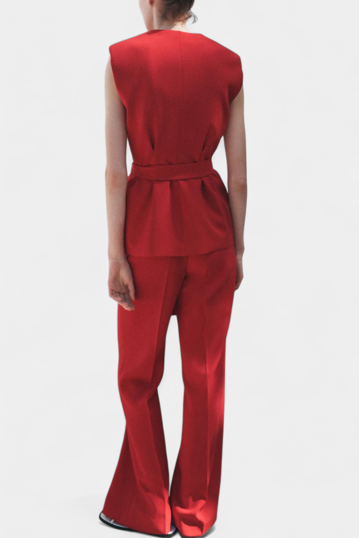 Carlen - Conjunto de chaleco y pantalón estilo sastre
