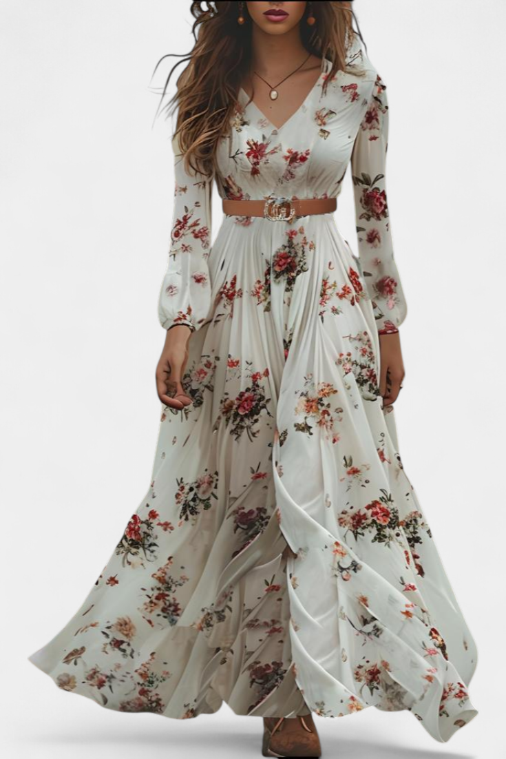 Amanda - Vestido maxi jardín de flores