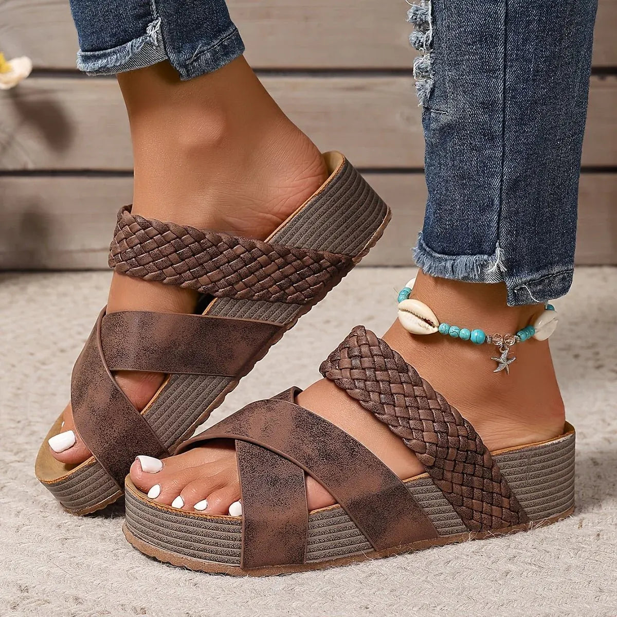 María - Sandalias cómodas con plataforma