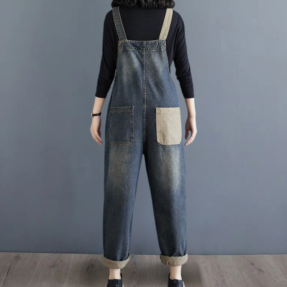 Melanie – Peto vaquero bicolor de mujer | ¡estilo y comodidad!