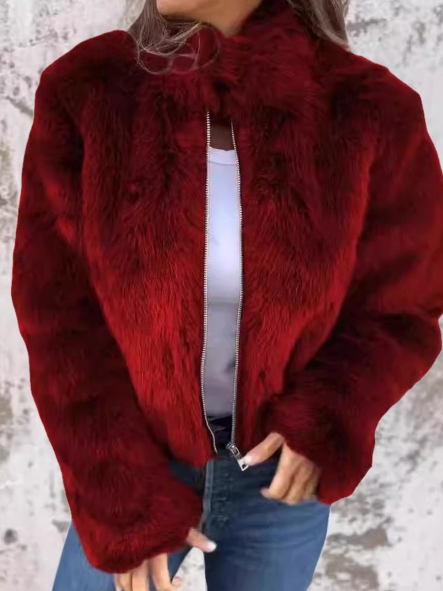 Zoe - Chaqueta corta de pelo sintético