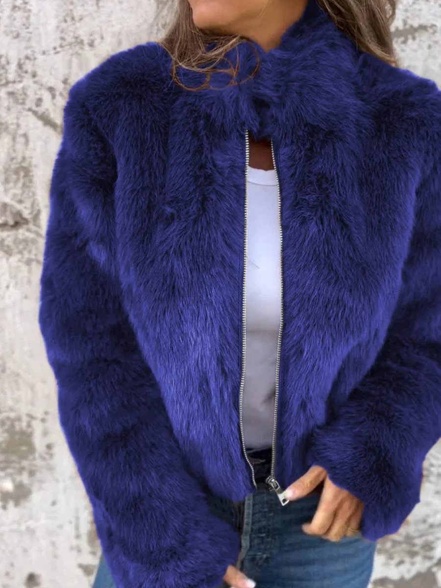 Zoe - Chaqueta corta de pelo sintético