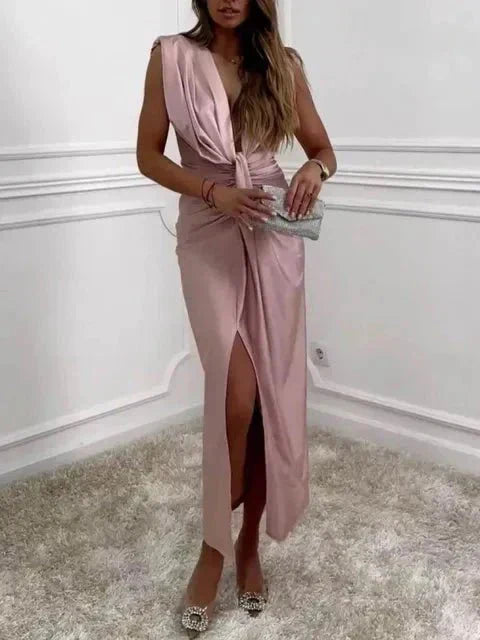 Lara - Vestido maxi satén glamuroso