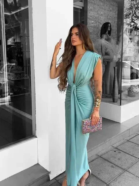 Lara - Vestido maxi satén glamuroso