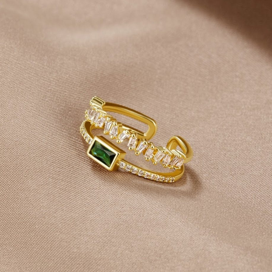 Luz - Anillo ajustable con circonitas