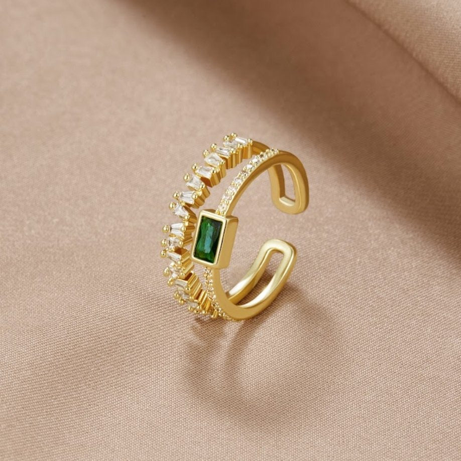 Luz - Anillo ajustable con circonitas