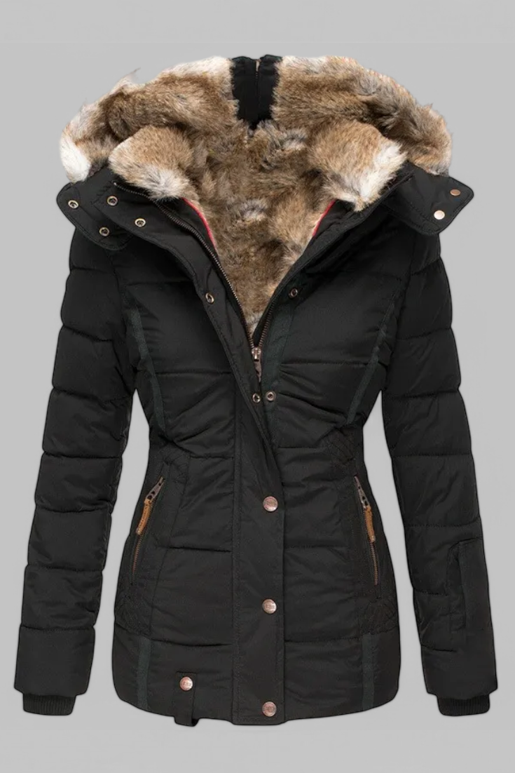 Evelyn - Chaqueta puffer con forro y pelo sintético