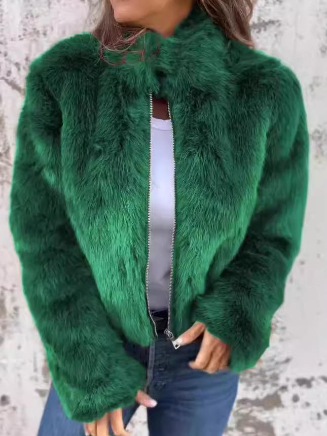 Zoe - Chaqueta corta de pelo sintético