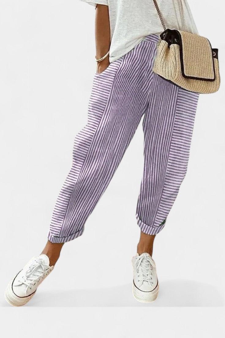 Toscana - Pantalón de rayas estilo bohemio
