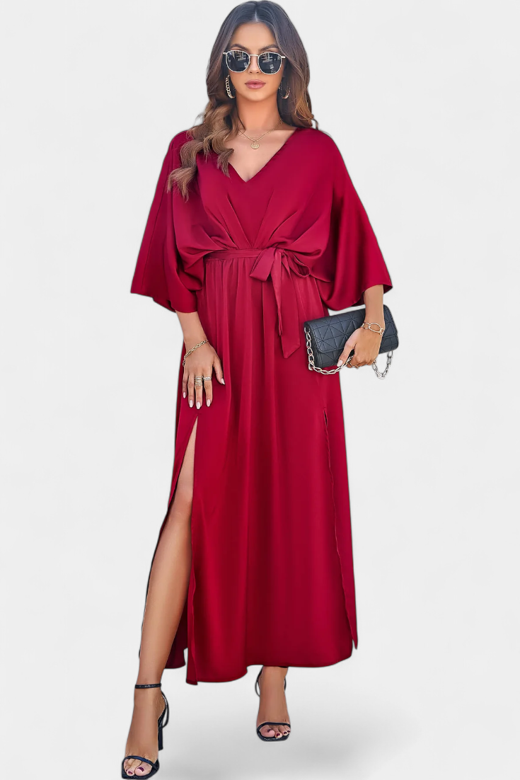 Milly - Vestido maxi de satén con lazo