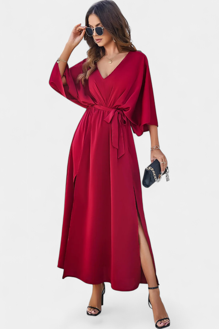 Milly - Vestido maxi de satén con lazo