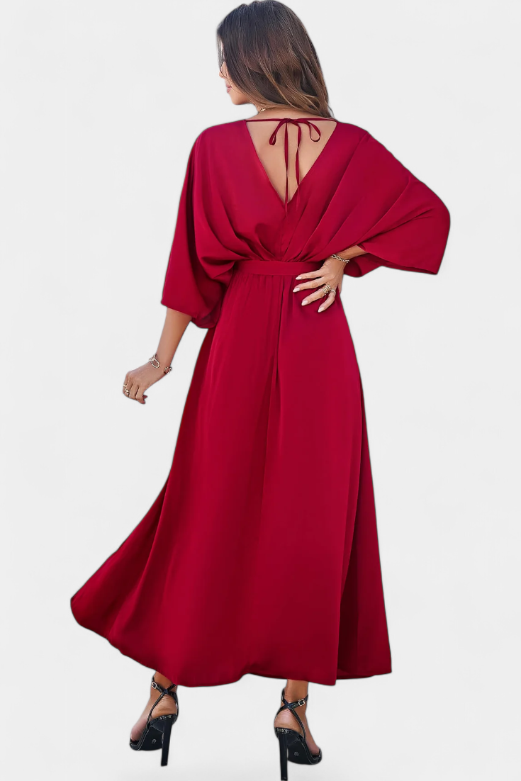 Milly - Vestido maxi de satén con lazo