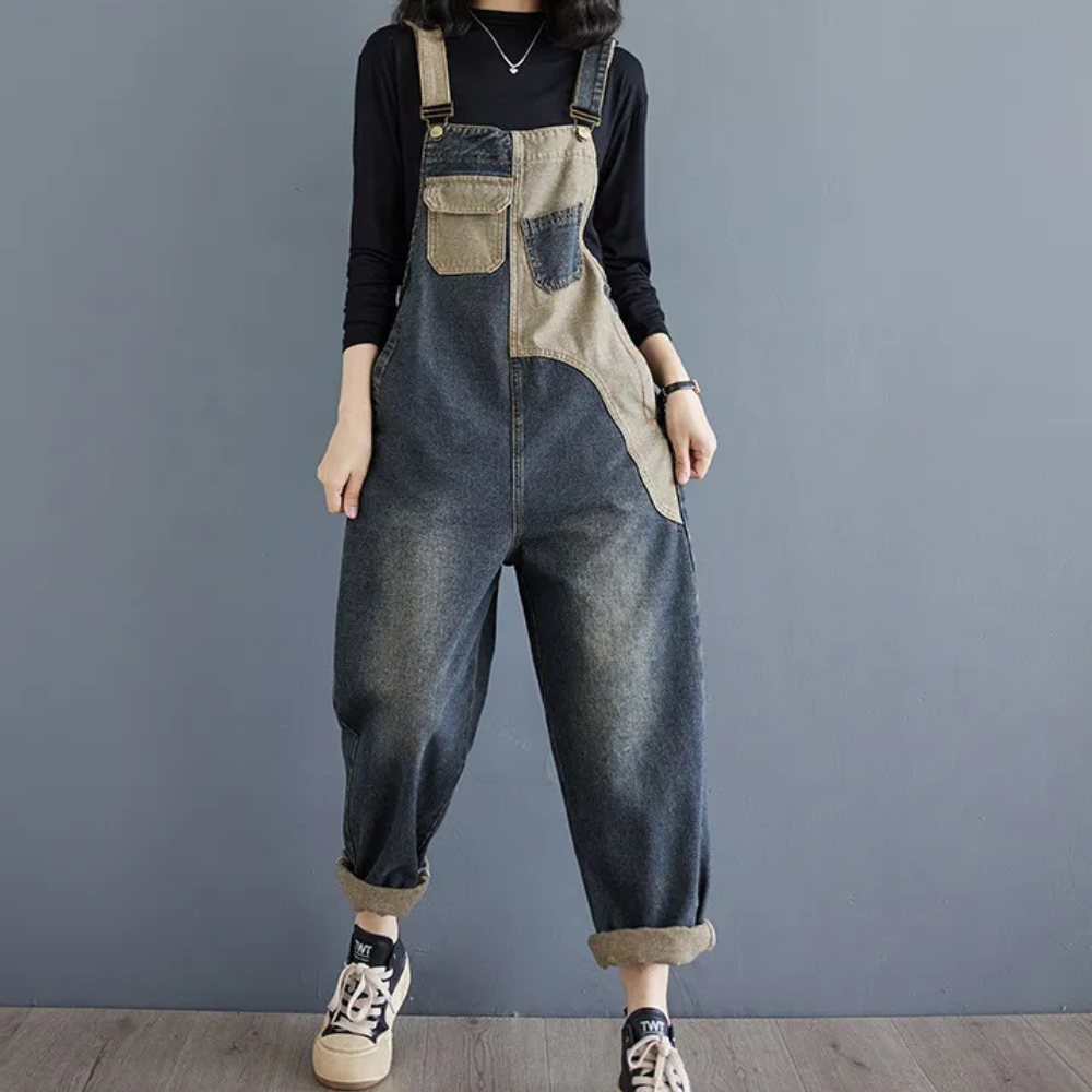 Melanie – Peto vaquero bicolor de mujer | ¡estilo y comodidad!
