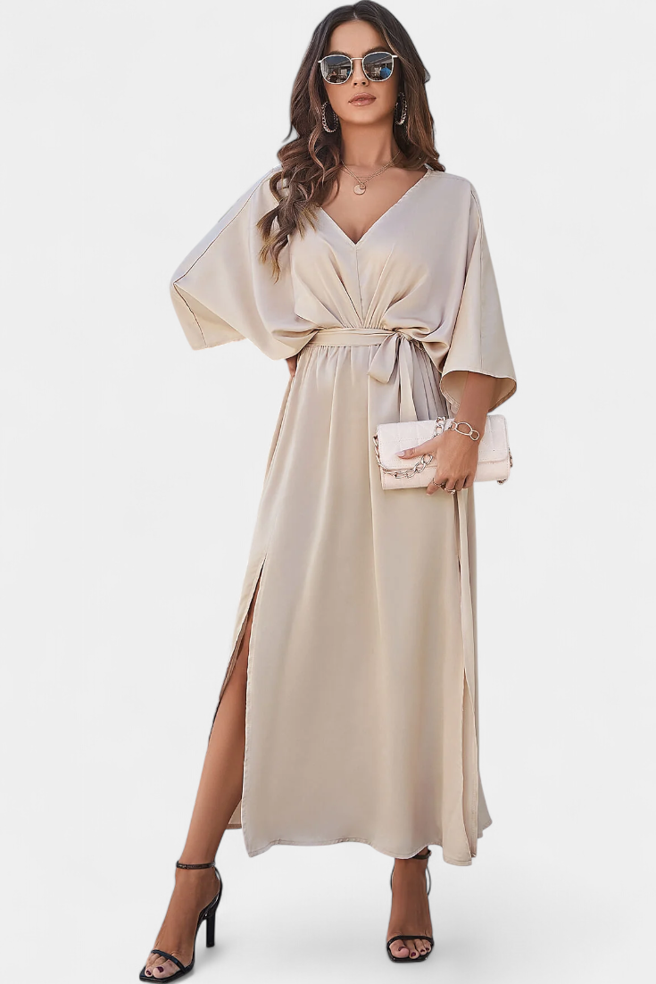 Milly - Vestido maxi de satén con lazo