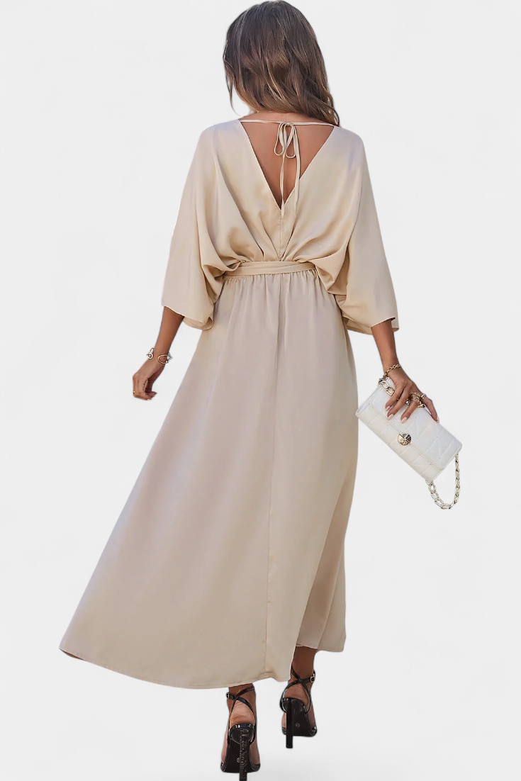 Milly - Vestido maxi de satén con lazo