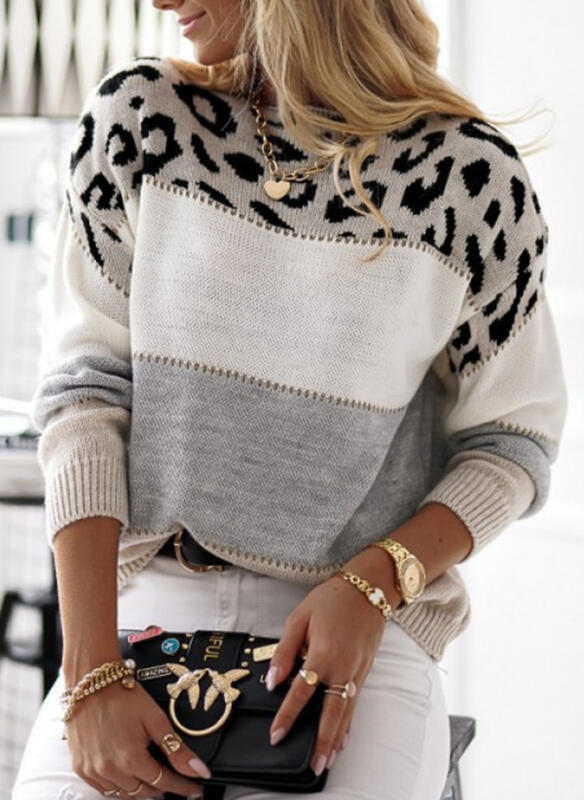 Sophie - Jersey de punto con estampado animal y bloques de color