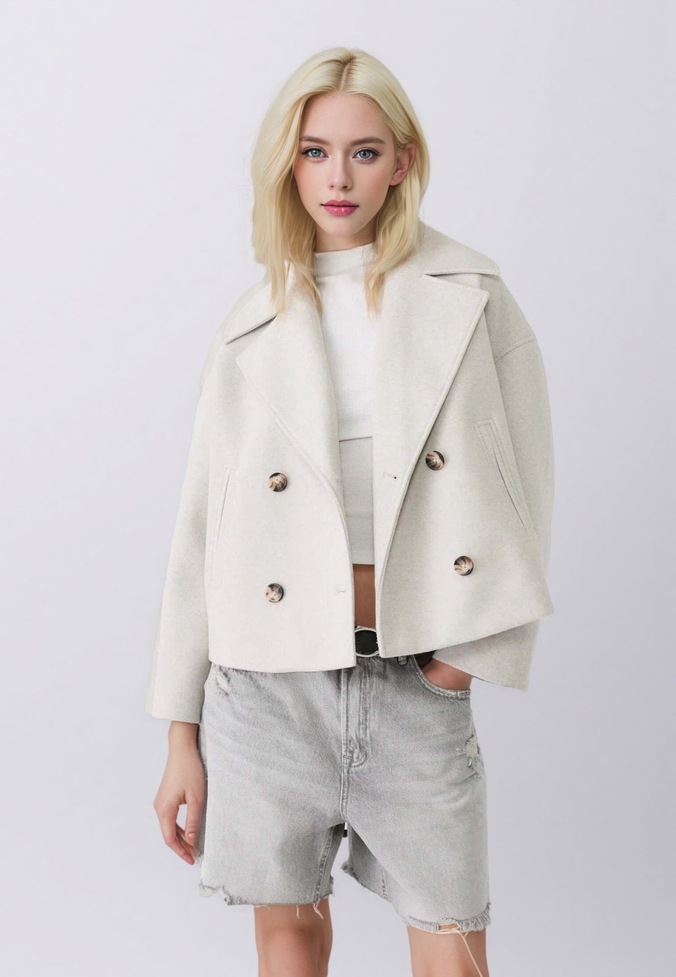 Destiny - Chaqueta de lana corta