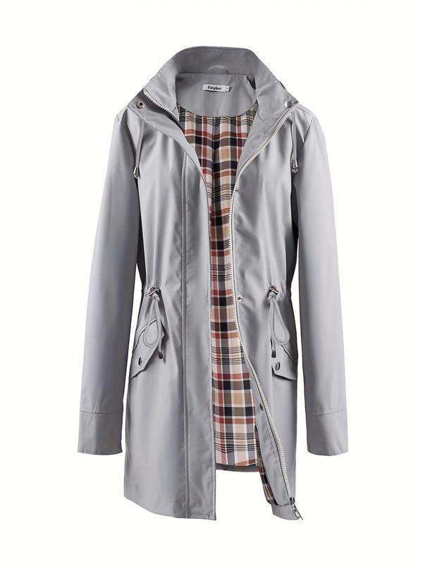 Doemi - Chubasquero impermeable con forro de tartán