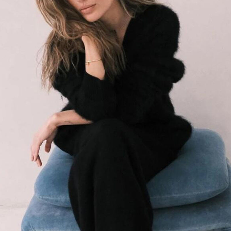 Daniela - Cárdigan de cuello V esponjoso