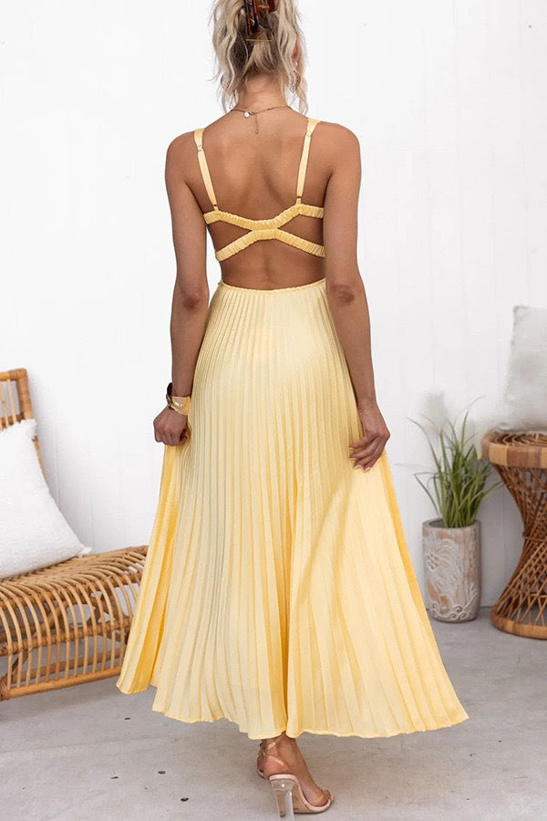 Arlena - Vestido midi plisado