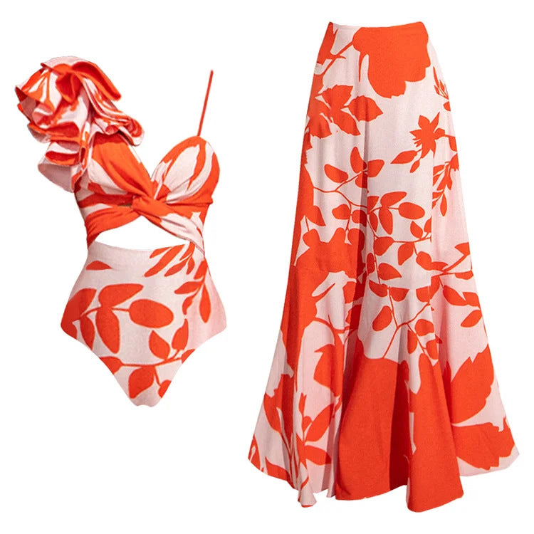 Vera - Conjunto de traje de baño y falda maxi