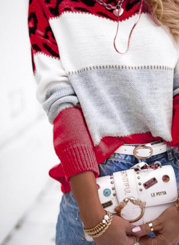 Sophie - Jersey de punto con estampado animal y bloques de color