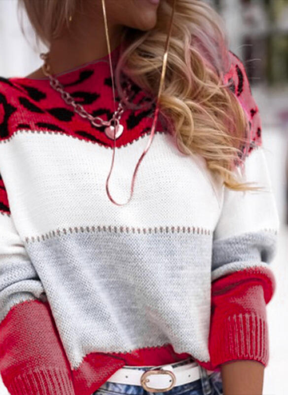 Sophie - Jersey de punto con estampado animal y bloques de color
