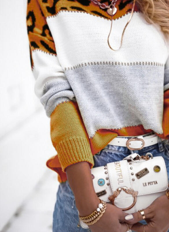 Sophie - Jersey de punto con estampado animal y bloques de color