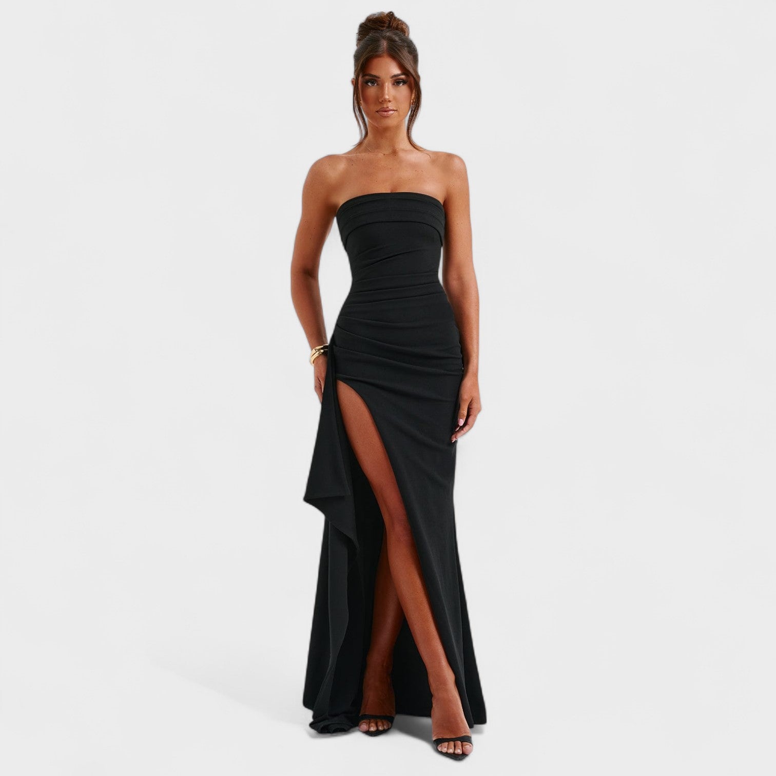 Zafira - Vestido maxi strapless glamour deslumbrante