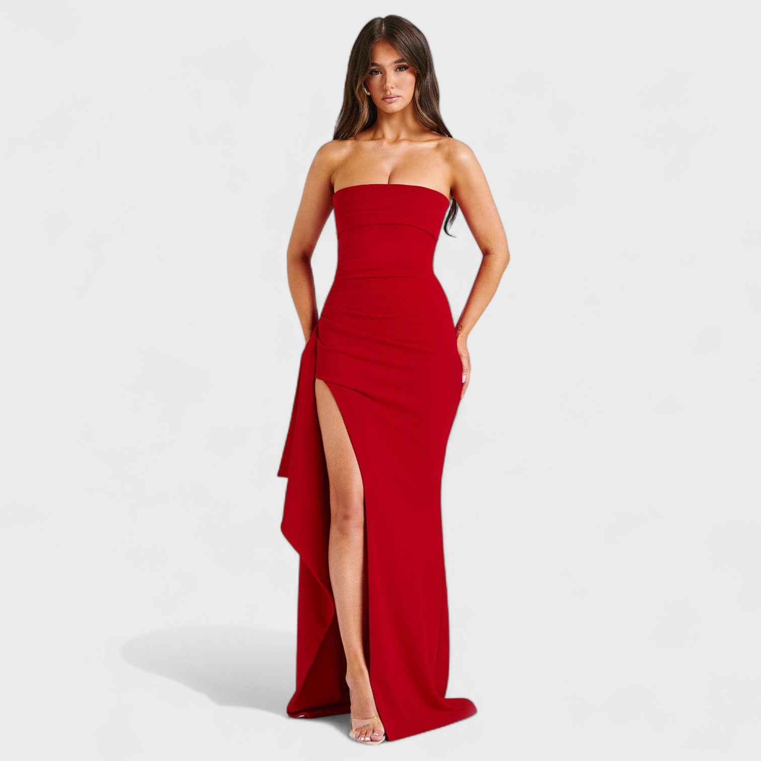 Zafira - Vestido maxi strapless glamour deslumbrante